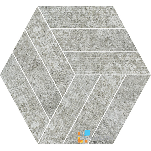 Gạch Aparici Rugo Grey Rigato Mosaico Hexagonal G-3822