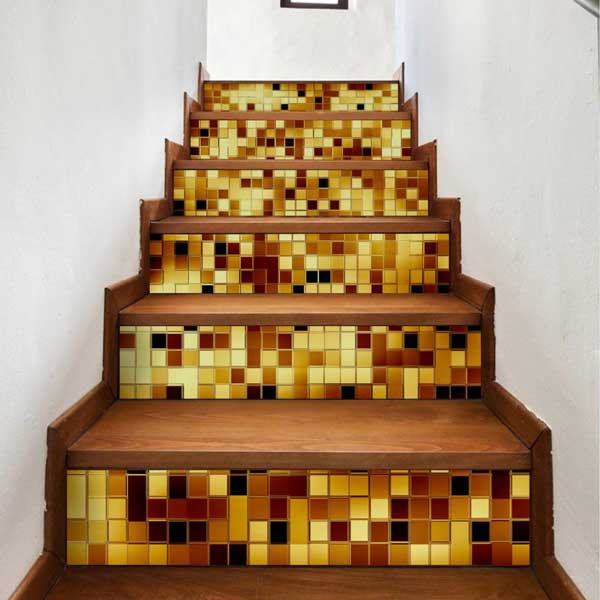 xu hướng gạch mosaic ốp lát cầu thang