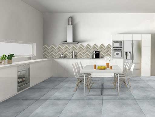chọn gạch nhà bếp dựa vào bề mặt men và họa tiết
