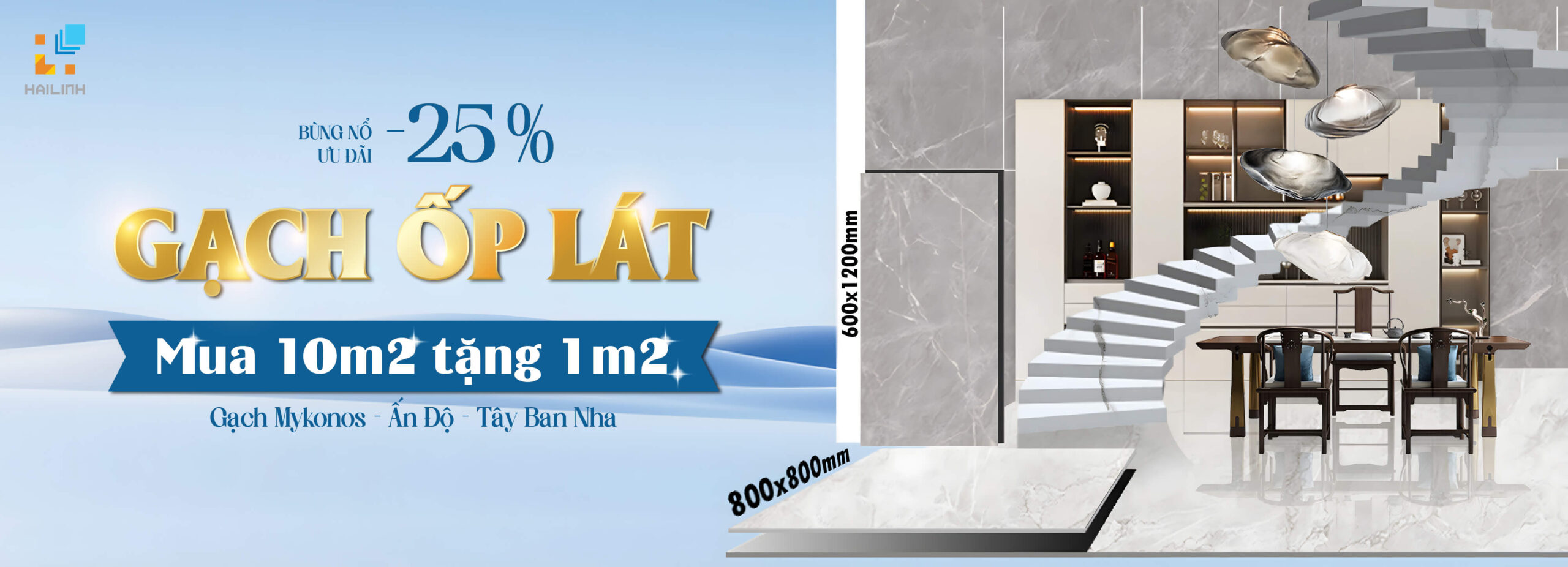 Gạch ốp lát mua 10 tặng 1